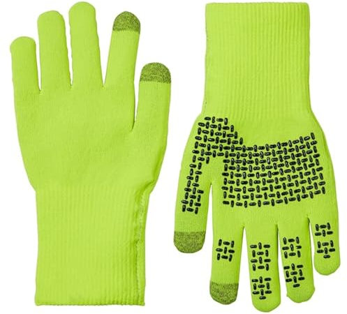CLiNes EIMINB Unisex wasserdichte Ultra-Grip-Strickhandschuhe, Damenhandschuhe, Winter-Arbeitshandschuhe, geeignet für Schneeräumung, Radfahren und Wandern im Winter (gelb)