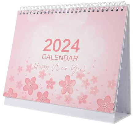 GLigeT Dekorativer Tischkalender, Kalender for Schreiben, Desktop-Kalender, 2024, kleines Papier, monatliche Notizen, Büro-Stand-Up-Tischkalender, Monatsplaner