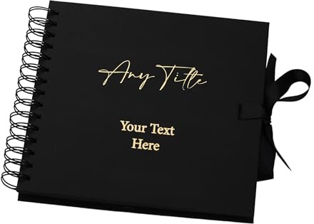 Personalised Any Name and Text Black Scrapbook Photo album