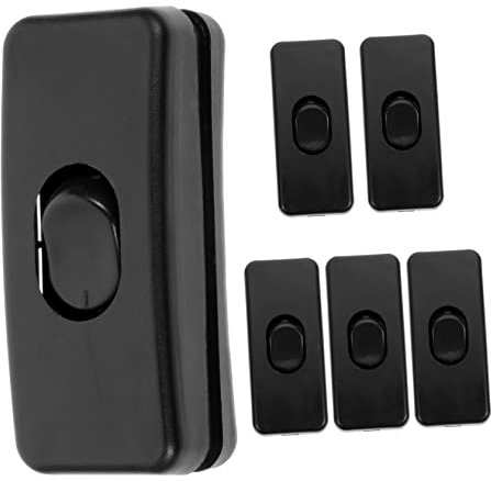 Homoyoyo 5pcs Black Inline Light Switch Replacement for Christmas Tree Lights Pull Cord