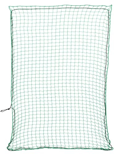 vidaXL Trailer Net with Elastic Rope - 4x3 m Green Cargo Mesh - Weatherproof, Tear & UV-Resistant, Easy Installation for Trucks, SUVs, Roof Racks