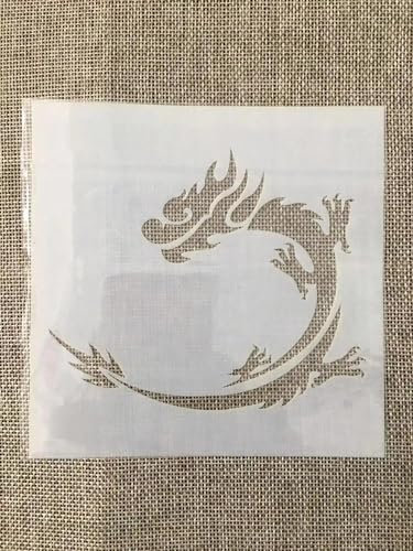 Wiederverwendbare Schablone zum Malen, 13 cm, kleine Drachen-Schablonen zum Malen auf Holz, Wand, Fliesen, Möbel, Stein, Leinwand, Stoff, DIY-Kunstprojekte