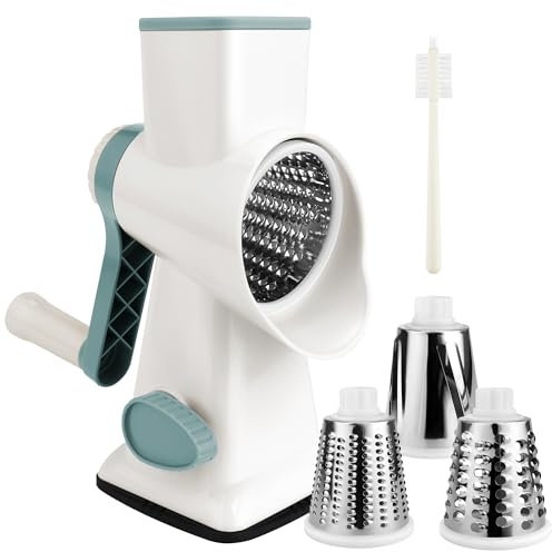 Rallador de queso giratorio de acero inoxidable, rallador de queso para rallar patatas, queso, utensilios de cocina