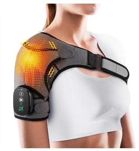 HINNVCL Relieflylabs - Soporte de hombro inalámbrico para calefacción/masaje, dispositivo de hombro 3 en 1, correa de hombro con calefacción, almohadilla térmica para vibración de hombro para hombro