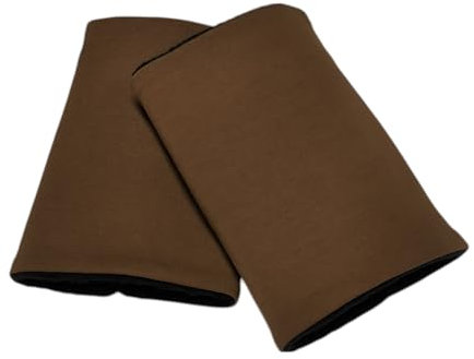 Britta Meier Pulswärmer, Handgelenk-Stulpen aus Jersey und Baumwoll-Fleece, aus meiner Nähwerkstatt in Ostfriesland (Braun)