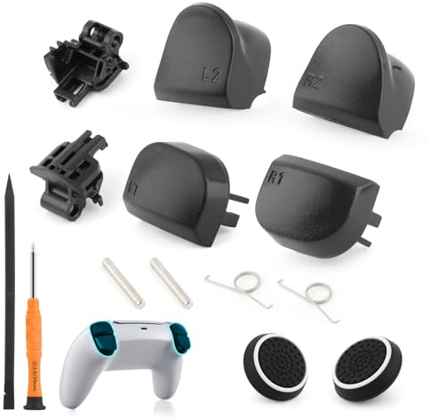 Set for PS5 L1 R1 L2 R2 Trigger Buttons Replacement for PlayStation 5 PS5 BDM-010 Shoulder Buttons with Springs/Trigger Frames/Shaft Accessories Repair Tools