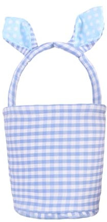 XuQiZZpp Cesta de almacenamiento decorativa de tela a rayas con asas para huevos, caza, golosinas, decoración del hogar