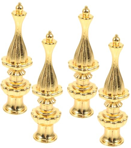 HOMSFOU 4 Pièces Lot de Embouts de Lampe Décoratifs Finitions Élégantes pour Lampes de Table et Lampadaires Accessoires Doré à Double pour Éclairage Intérieur