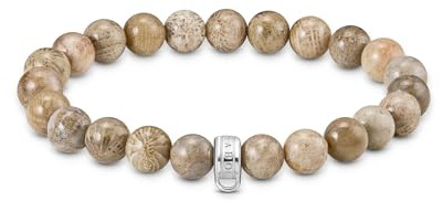 THOMAS SABO Armband mit Daisy Jaspis Beads Recyceltes 925 Silber X0293-014-16