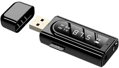 Angoily Ricevitore Wireless Per Auto Trasmissione Audio Supporta Connessione Aux Lettura Schede Di Memoria Fm Modulatore Nero