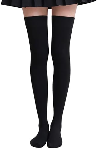 Cocila Paire De Chaussettes Extra Longues Couleur Unie, Montantes -Dessus Du Genou, En Nylon Femme Hautes Cuisse Women'S Socks Bas Hauts Hiver Womens Chaussette Contention Tricotées Pour
