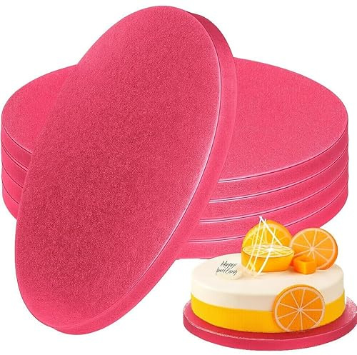 Hilarious Base para tarta de 30 x 30 cm, 1,2 cm grosor, cuadrada, colores, cartón rígido, para repostería, tartas y pasteles (5 UNIDADES) (Fucsia)