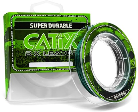Catix B-X Leader Wels-Vorfach, Moss Green, 0,80mm-1,50mm, 20m | Geflochtene Schlagschnur, Extrem abriebfest, Weich, 65kg bis 150kg Tragkraft