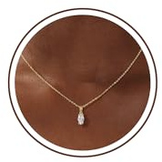 TINGN Gold Tone Necklaces for Women 14K Gold Plated Dainty CZ Necklace Trendy Non Tarnish Marquise Cubic Zirconia Pendant Necklaces Choker Necklace Jewellery