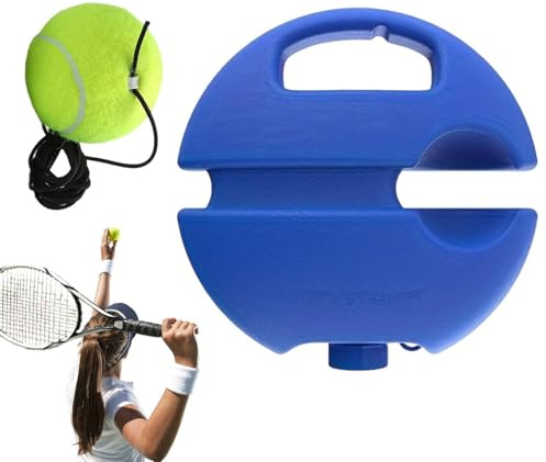 Tennistränare – 20,5 x 20,5 x 4,5 cm solo studs-övningsenhet för bollar | bärbar solotennstränare för nybörjare vuxna hemmagym bakgård inomhus utomhus bana fältning