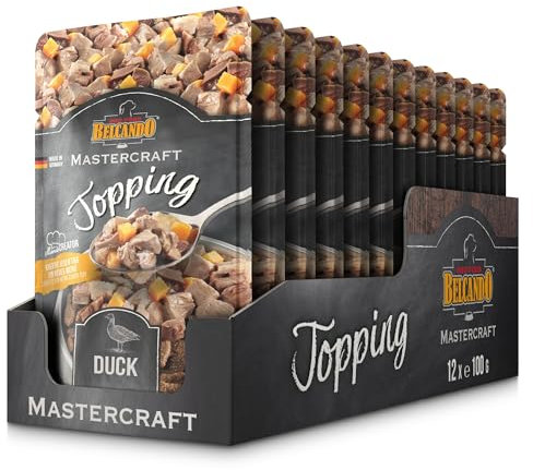 Belcando Mastercraft Topping [12x100g Multipack Sorte Ente] Nassfutter für Hunde | getreidefrei | sortenrein | Ergänzungsfuttermittel für Hunde