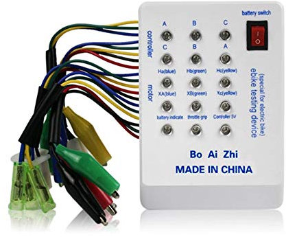 ZHANGLI E-Bike Tester 24V/36V/48V/60V/72V Brushless MotorTester with Indicator, Portable Riding Quick Battery Powered Spared Device Tester Controller