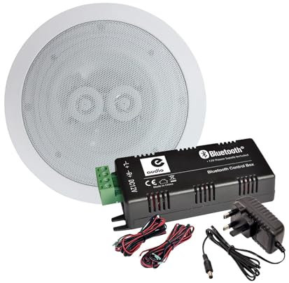 e Audio Haut-Parleur 120W Plafond encastrable Waterproof HiFi, Amplificateur stéréo B425BL, Bluetooth 5.0 2 x 15W