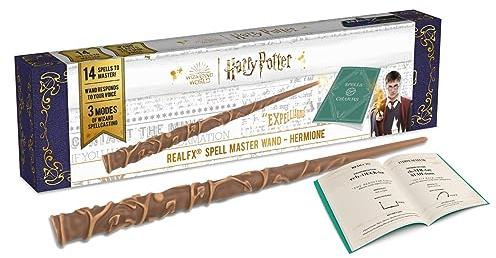 WOW STUFF! Harry Potter Hermine Real FX Zauberstab mit Licht und Sound – sprachaktivierter Zauberstab – offiziell lizenziertes Wizarding World Spielzeug und Geschenk – ab 6 Jahren