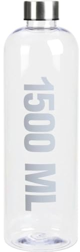 Botella de agua de 1,5 l para deportes de agua, bebidas blandas, gimnasio, fitness, tapa de plástico