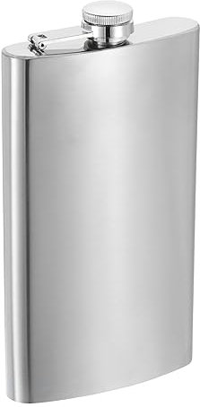 QUARKZMAN Fianco Fiasco per Liquore 12oz Acciaio Inossidabile Perdita Prova Bere Fiaschetta per Campeggio Escursionismo Attività Esterna, Argento