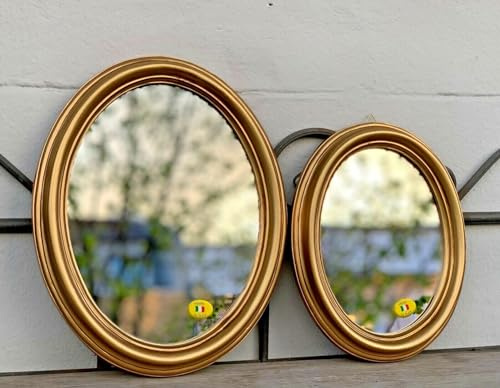 Pintici Dekorativer Barock Wandspiegel Gold/Oval/Antik Klassisch 17 x 21 cm (C 32 Gold, 21 cm x 17 cm)