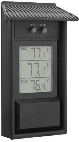 Yctze Wasserdichtes Digitales Außenthermometer, Max. Min. Quecksilberthermometer für Garten und Gewächshaus, Großes Wetter- und Luftfeuchtigkeitsmessgerät, Wetterfeste