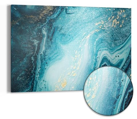 DEQORI Metall Magnettafel | 60x40 cm cm groß | Motiv Meer aus Marmor | Whiteboard für alle Magnete | Magnetboard Wand-Tafel für Küche & Büro | Design Magnetwand Pinnwand magnetisch