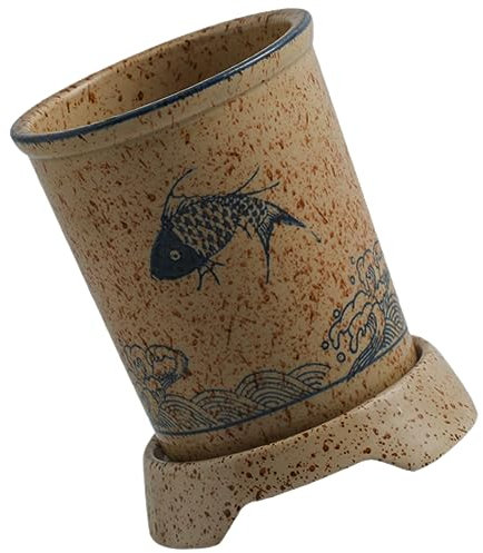 OKUMEYR Soporte para Utensilios de Cocina de Cerámica Agujeros de Drenaje, Diseño Japonés Elegante y Fijación Firme para Organización en Cocina