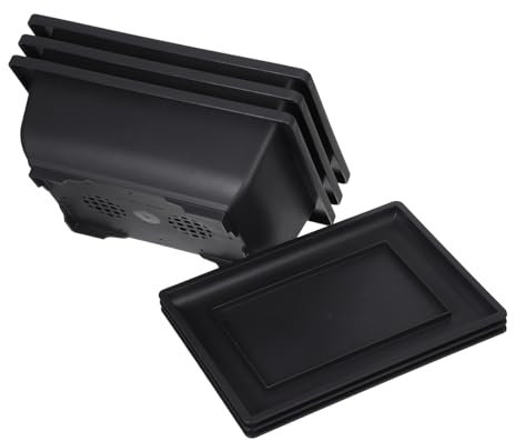 CIYODO 3 Ensembles De Pots De Fleurs Rectangulaires en Plastique avec Bacs De Drainage Jardinières pour Bonsaïs Plantes Semis Et Fleurs pour Jardin Intérieur Et Maison
