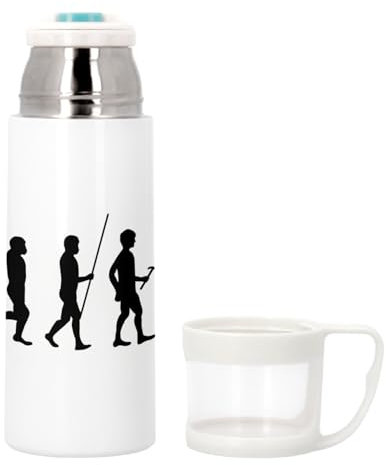 Thermoskanne aus Edelstahl mit integrierter Tasse – Evolution Taiko Japan Musikinstrument – 350 ml – Thermosflasche
