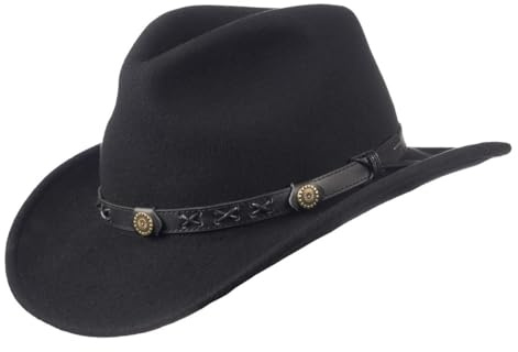 SCIPPIS Westernhut Mackay – Wollfilzhut für Damen & Herren – Wasserabweisend & knautschbar – Cowboyhut aus 100% Wolle – Schwarz