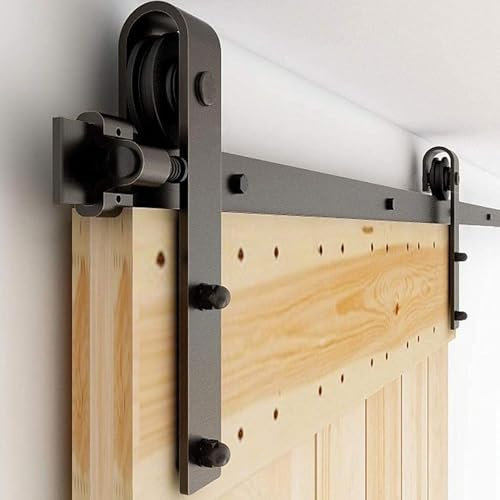 Sliding Barn Door Hardware Kit, 5-8FT Barn Door Kit, 330LBS Load-Bearing Single Door Barn Door Hardware Kit, Sliding Door Track Sliding Rail Hanging Wheel,5FT/1.5M