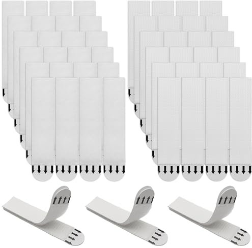 24-Pairs(48 Strips) Large Picture Hanging Strips, 93 x 19 mm Sticky Picture Hangers for Walls, Damage Free Wall Picture Hanger, Refill Adhesive Poster Strips Without Nails for Frame Hanging Decoration