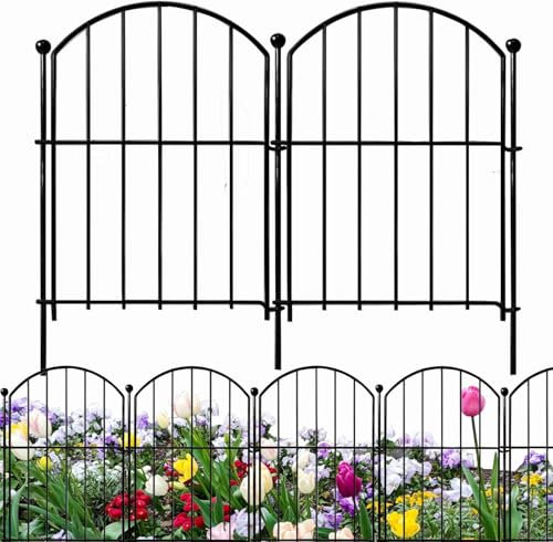 ANAMPION Recinzione Giardino in Metallo Palizzata da Giardino,43CMX330CM,10 PCS Recinto Decorativo da Giardino,Design Bello Robusto e Affidabile Resistente Staccionata Esterne in Acciaio(circular)