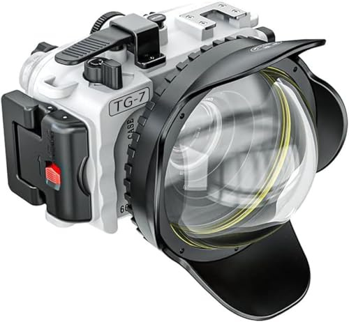 Sea frogs Alloggiamento per fotocamera compatibile con Olympus TG-7 con | e filtro rosso, impermeabile IPX8, protezione profonda 60 m / 196ft, custodia per fotocamera TG7, ideale per immersioni