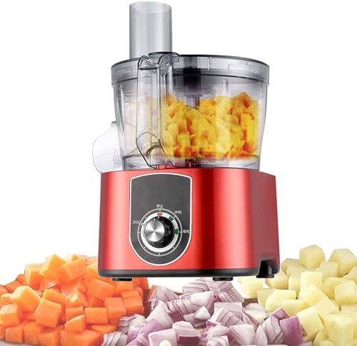 Cortadora De Verduras EléCtrica - Procesador De Alimentos AutomáTico - Cebolla, Papa Y Fruta, Cuchillas Rejilla ExtraíBles De 0,3/0,4 Pulgadas - Recipiente De 5 L, Picadora Profesional,Red