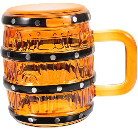 Cabilock Multifunktionaler Retro Bierbecher mit Deckel Glasbecher für Kalte Getränke für Bier Fruchtsäfte und Cocktails zu Reinigen für Jede Bar