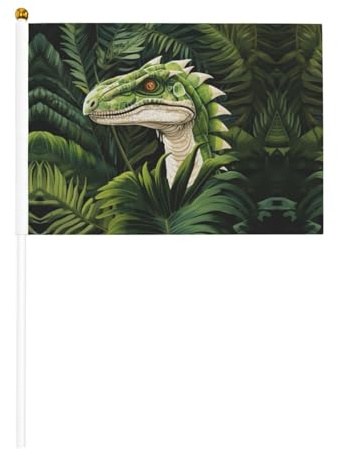 Drapeau à main en forme de feuille de palmier dinosaure pour célébration d'événements royaux pour barbecue, décoration de fête, d'événement, de jardin