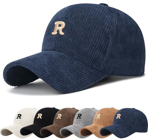 DURINM Berretto da Baseball in Velluto a Coste Cappello Invernale Caldo Tinta Unita Classico Vintage Unisex Berretto Sportivo Baseball Cappellino con Cappellini