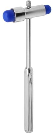 Martillo Multifunción para Diagnóstico en T de Doble Cabeza | Aleación de Zinc Azul, Incluye y Cepillo, Grip Firme y Cómodo, Esterilizable, Percusión Tendinosa Precisa