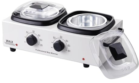 MagiDeal Scaldacera per depilazione, doppio contenitore per cera, macchina per fusione di apparecchiature SPA per viso e corpo per bellezza donne uomini