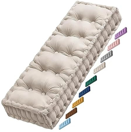 uyeoco Bankauflage Outdoor 150x40 180x40 120x50 100x50 160x40cm Outdoor Sitzbank Überzug,Sitzauflage Sitzkissen Bank,Polster für Gartenmöbel Bank Fensterbank(A7,80x60cm)