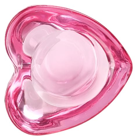 UKCOCO Coupelle à Clous Design Délicat et Élégant en Verre Rose de Cœur Utile et Solide Accessoire Manucure pour Nail Art pour Onglerie