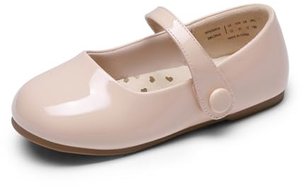 DREAM PAIRS Toddler Little Girls Mary Jane Dress Shoes Wedding Ballet Flats Round Toe Flower Girl Shoes,Size 10 Toddler,Nude,SKFA26001K