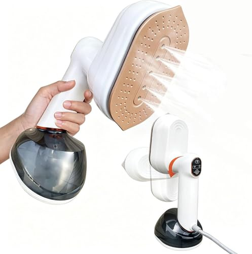 Yokgrass 2 in 1 Steamer & Iron,1200W Portable Travel Garment Steamer for Clothes, 7.8OZ Large Tank, Handheld Wrinkle Remover, 25S Fast Heat-up, Quick Wrinkle Remover, Compact Size for Travel