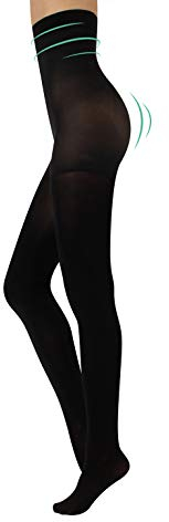 CALZITALY Medias Tupidas Reductoras De Talle Alto | Panty Shaper, Push Up | Negro | 80 Den | S, M, L, Xl | Calcetería Italiana | (L, Negro)