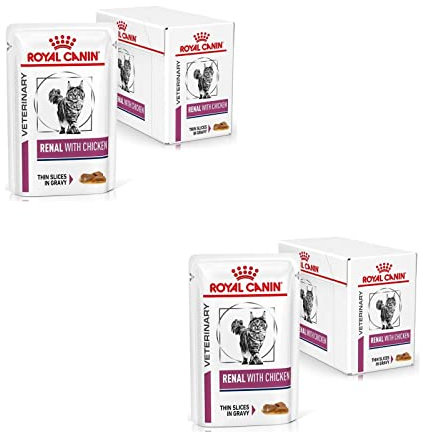 Royal Canin Veterinary Renal Chicken | Doppelpack | 2 x 12 x 85 g | Diät-Alleinfuttermittel für ausgewachsene Katzen | Zur Unterstützung bei Nierenproblemen | Im Frischebeutel