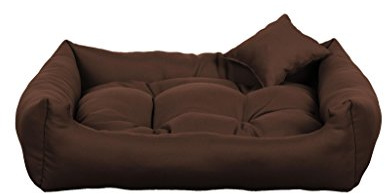 Gutekissen® NEO Hundbädd i tyg – Hållbar och bekväm hundsäng och kudde av hög kvalitet (XS - 55x45, Brun)