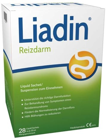 Liadin Reizdarm - Hilft bei Blähung, Reizdarm, Durchfall, Bauchschmerzen, Verstopfung - klinisch geprüft - vegan, glutenfrei, laktosefrei - 28 Stück